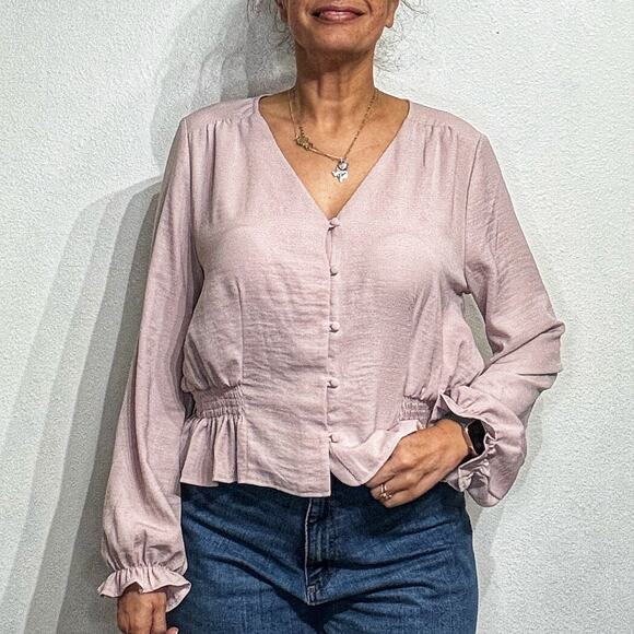 Wilfred Tops - Wilfred Pink Shanina Satin Blouse Sz S NWT